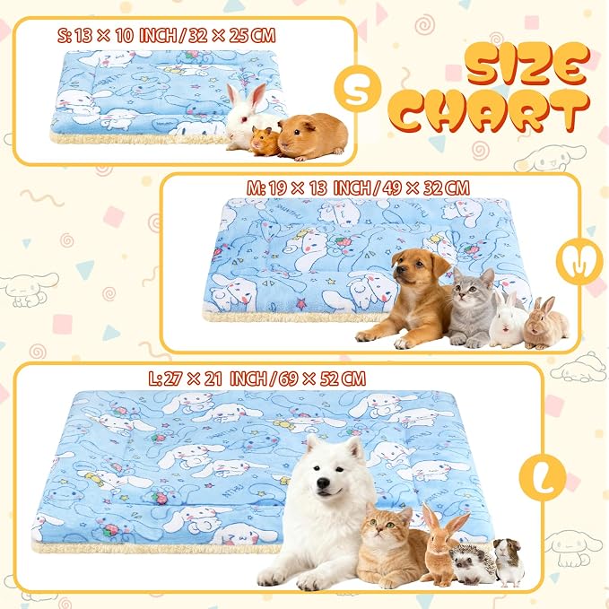 2 Pcs Guinea Pig Bed, Washable Rabbit Bunny Bed Mat Soft Small Animal Winter Bed Pads Sleeping Pads for Rat Chinchilla Hedgehog Hamster Squirrel Ferret (13 x10 inch)