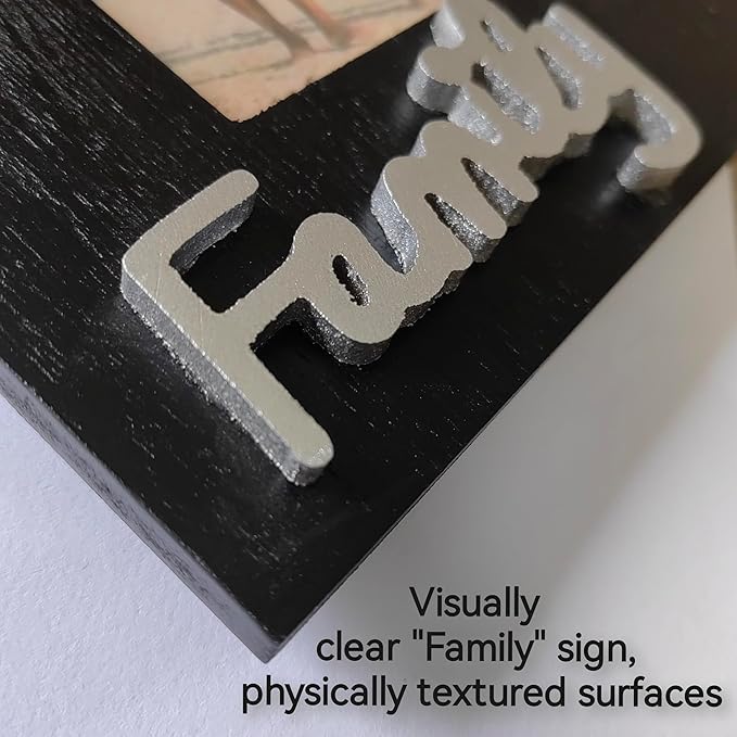 Family Picture Frame 4x6,Where Life Begins and Love Never Ends Photo Frame Heart Black,Father Day,Mother Day' S Gift,Wooden Family Frame for Wall 4x6 (Family Horizontal)