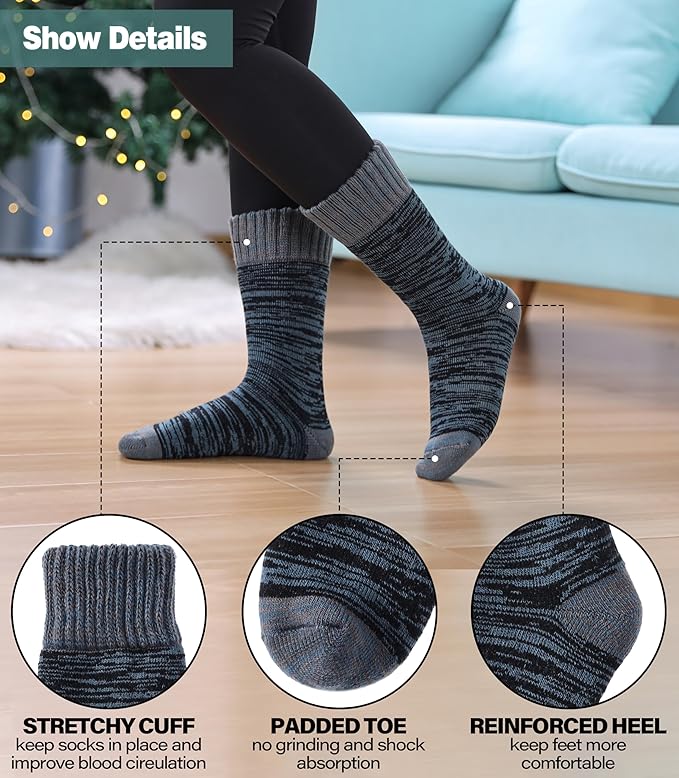 LANLEO Women Men Thermal Socks Warm Winter Extra Thick Insulated Heated Ski Crew Boot Socks for Cold Weather