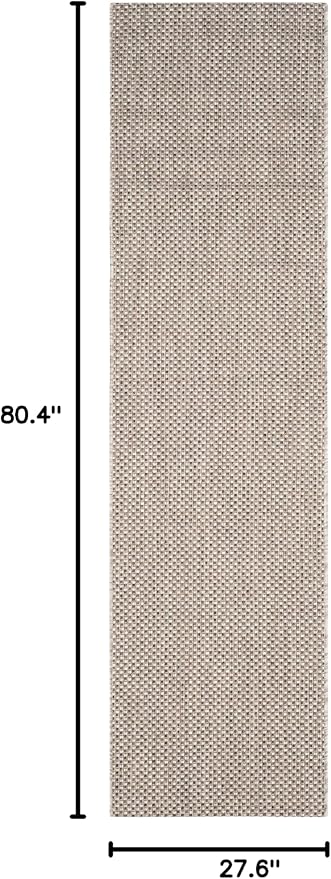 SAFAVIEH Washable Rug Outdoor Courtyard Collection - 2'3" x 6'7" Runner, Beige & Brown, Non-Shedding & Easy Cleaning, Ideal for Patio, Entryway, Mudroom, Hallway, Kitchen (CY8521-36312)