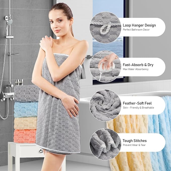 Luxury Microfiber Bath Towels, 4-Pack Ultra Lightweight Quick-Dry Bath Sheets, 27.5x55 Inches, Super Soft for Home, Spa, Gym, Travel (Mixed Color)