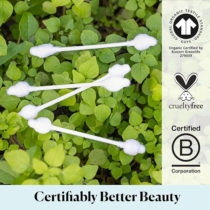 Sky Organics - Organic Baby Cotton Swabs, 180 ct. - Ultra Soft Baby Safe Tips - Strong & Durable - Hypoallergenic - Chlorine Free - Natural, Vegan & Cruelty Free - Skin Care & Baby Care