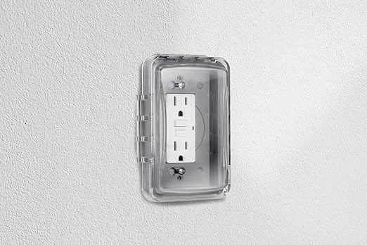 TayMac MM110C Weatherproof Single Outlet Outdoor Receptacle Cover, 5/8 Inches Deep, Clear