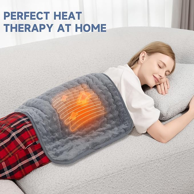 Heating Pad for Back, Neck, and Cramps, 20"x24" Electric Heat Pad with Moist/Dry Heat, 6 Heat Settings & Auto Shut-Off, Soft Flannel, Pain Relief for Men and Women