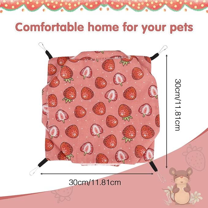 3 Tier Ferret Rat Hammock, Guinea Pig Cage Accessories, Light Red | Rat Hammock for Cage, Pet Cage Hanging Hammock, Small Animals, Guinea Pig, Ferret, Kitten, Squirrel, Chinchilla, Rat, Parrot