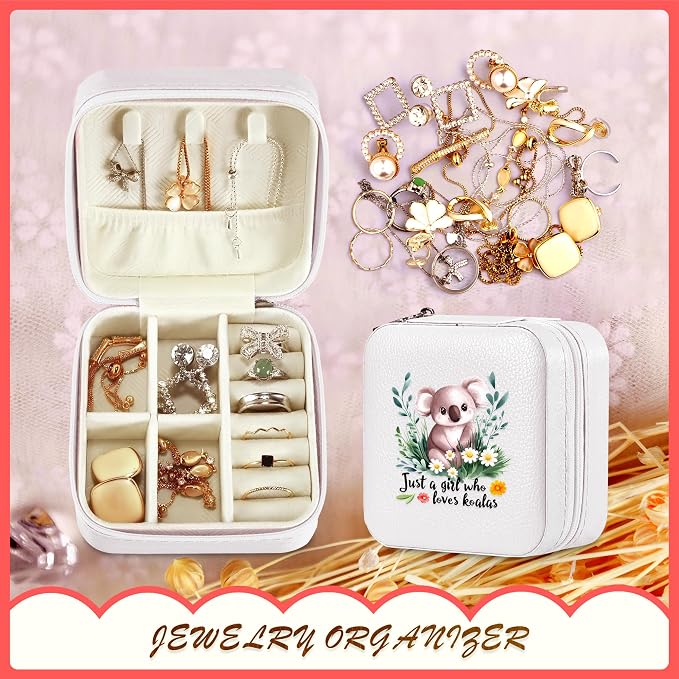 Koala Jewelry Box, Gifts For Kids Teens Girls, Koala Lovers Stuff Items Accessories Things Merchandise Decor Merch, Travel Ring Earrings Necklace Organizer Holder!
