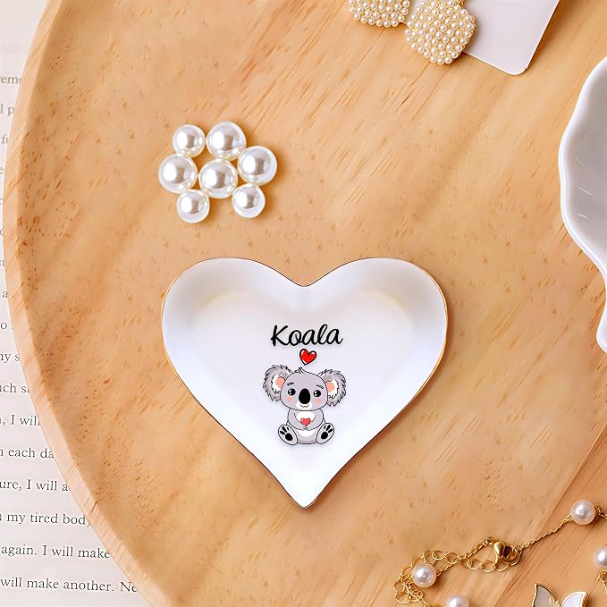 Koala Ring Holder Dish Tray, Gifts For Women Teens Girls, Koala Lovers Themed Stuff Accessories Things Decor Merch, Home Room Ring Earrings Necklace Organizer Holder!