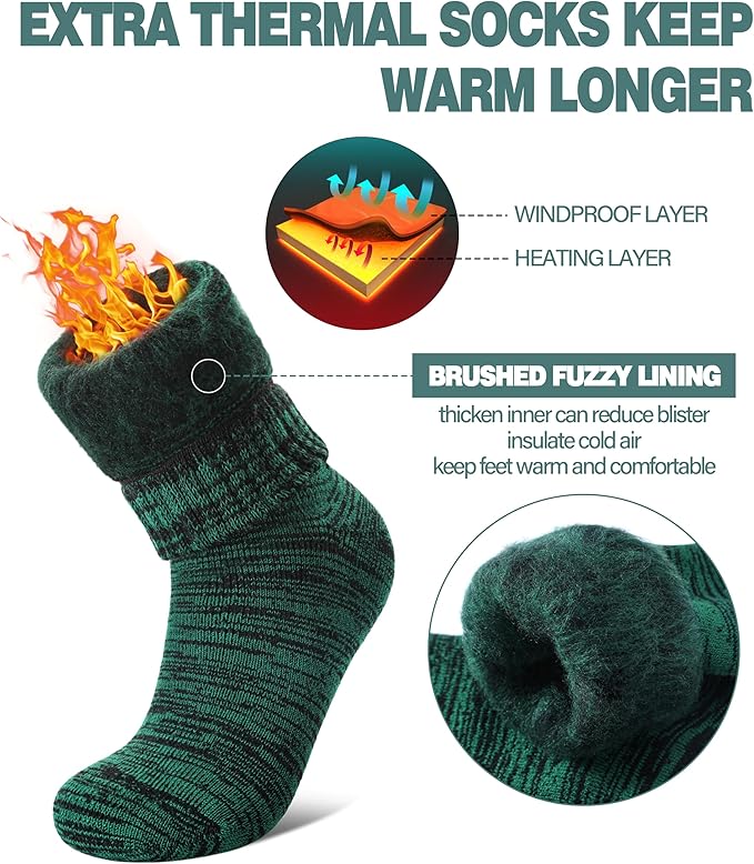 LANLEO Women Men Thermal Socks Warm Winter Extra Thick Insulated Heated Ski Crew Boot Socks for Cold Weather