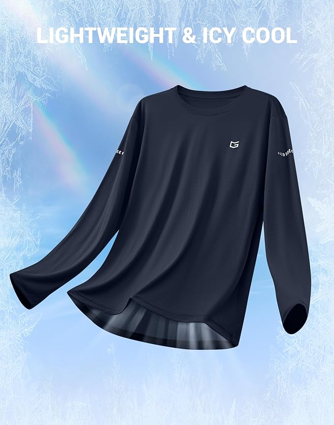 Men's Sun Protection Long Sleeve Shirts UPF 50+ Rash Guard Swim Lightweight Cooling UV SPF Shirt Fishing Workout Quick Dry