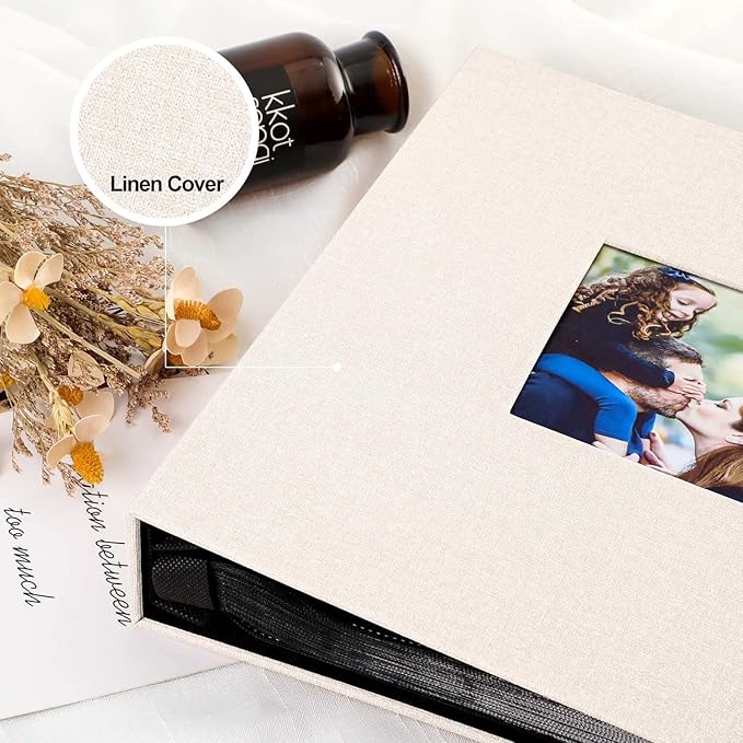 Ywlake Photo Album 4x6 1000 Pockets, Extra Large Capacity Linen Cover Picture Albums Holds 1000 Horizontal and Vertical Photos Beige