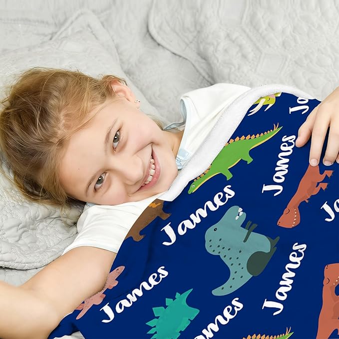 Ships Next Day- Custom Blanket with Name, Personalized Kids Throw Blankets, Teen Girl Gifts Trendy Stuff, Christmas Birthday Gifts for Boys Girls