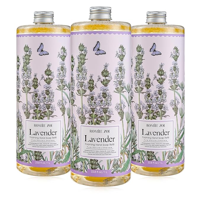 ROMIIE ZOI Foaming Hand Soap Refill, Lavender, Gentle & Moisturizing Formula, 1 L/ 33.8 FL OZ