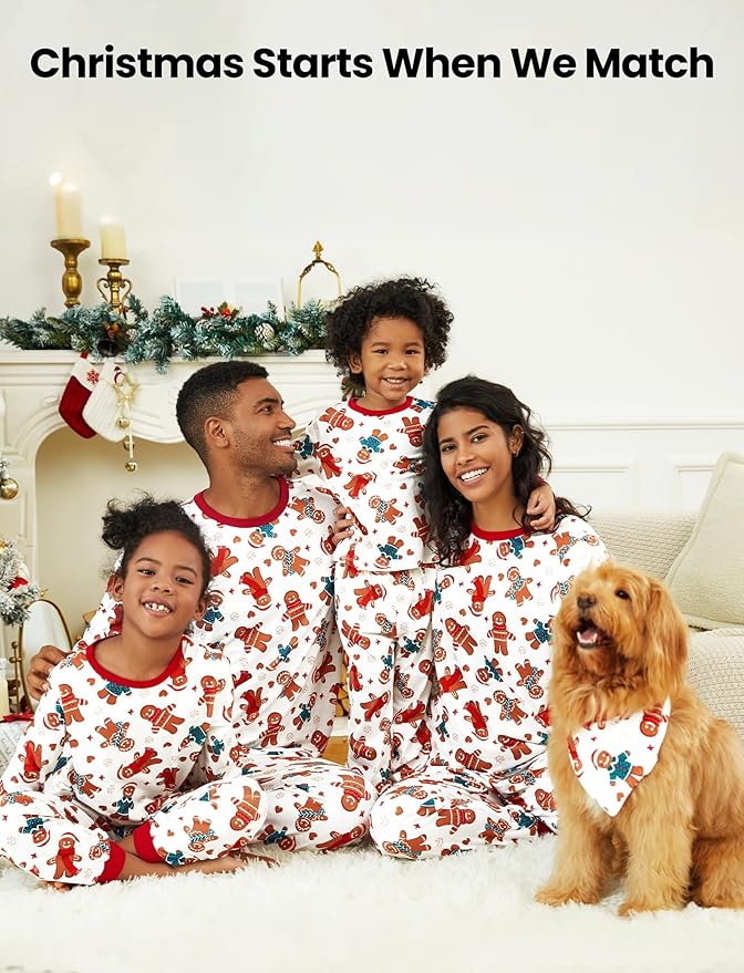 PATPAT Christmas Family Matching Pajama Sets Includes Christmas Socks - Perfect for Family Photos & Holiday Celebrations