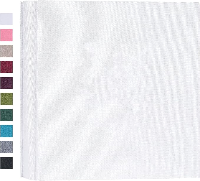Mublalbum Small Photo Album 4x6 200 Photos Linen Cover Picture Book with Horizontal Pockets for Family Wedding Baby and Anniversary (White)