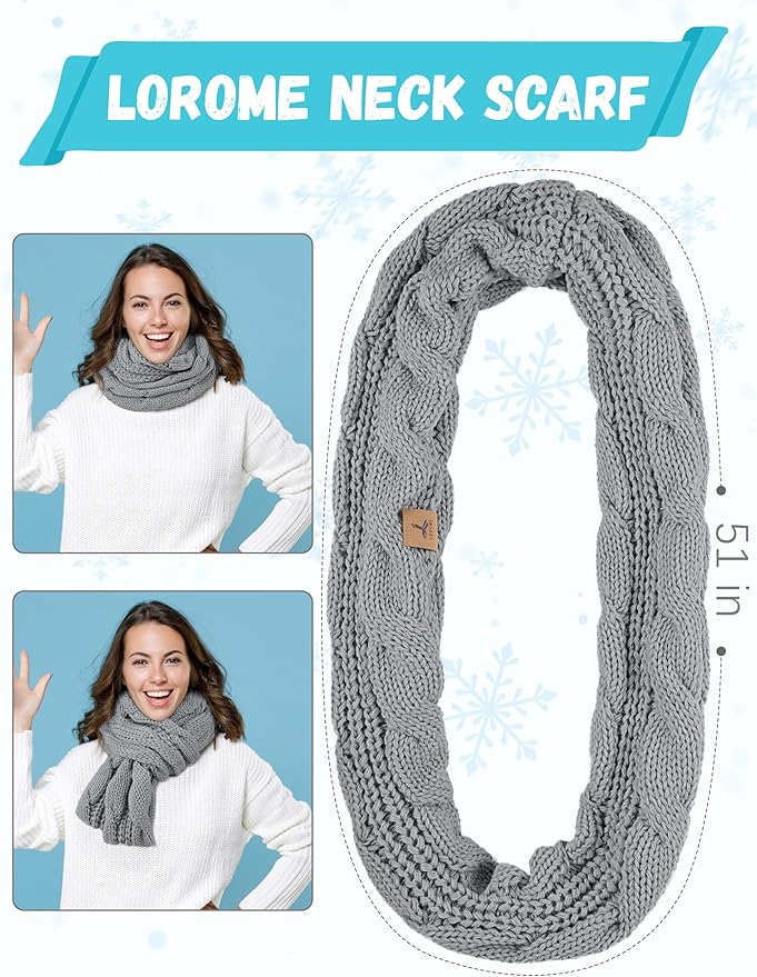 Winter Beanie Hat Scarf Gloves, Warm Fleece Knit Hats Touch Screen Gloves Neck Scarf Set Winter Gifts for Unisex Adult