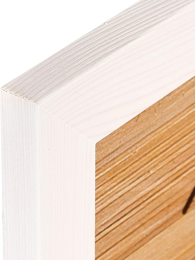 Rustic Wooden Square Picture Frames 8x8 - Set of 2-100% Natural Solid Eco Wood with Real Glass for Wall Mounting and Tabletop Photo Frame - White