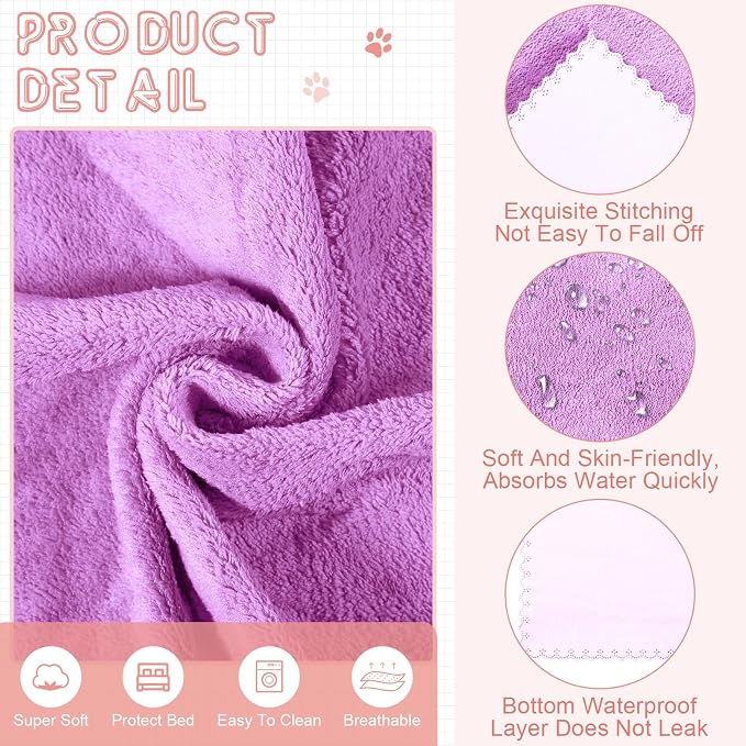 SmoothNovelty 5 Waterproof Guinea Pig Blankets, Colorful, 12 x 12 Inch | Colorful Small Animal Pad, Waterproof Pee Pad, Washable Coral Fleece Cage Liner, for Guinea Pig Rabbit Hamster