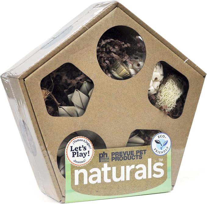 Prevue Pet Products Large Pentagon Forage 'n Play Box | Natural Small Animal Foraging Toy for Hamster, Gerbil, Guinea Pig, Rabbit, Rat, Mouse & Chinchilla Enrichment
