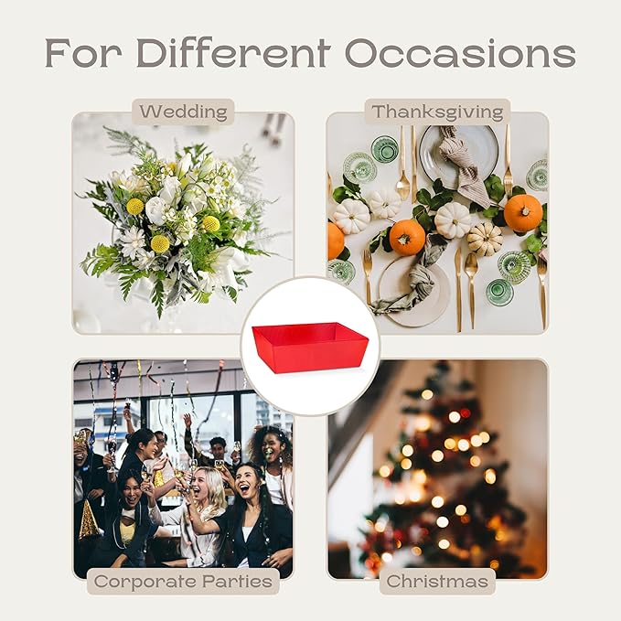 Pack of 5 Empty Baskets for Gifts - Gift Baskets Empty to Fill Ideal for Christmas Gifts and Valentines Presents | 9" x 6.69" x 3.14" Red Linen