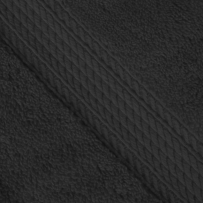 BNM Egyptian Cotton Heavyweight Towels, Ideal For Bathroom, Shower, Spa, Hotel, 800 GSM, Face/ Washcloths, Hand Towels, Bath Towels, Highly-Absorbent, Luxury Home Basics, 9 Piece Towel Set, Black