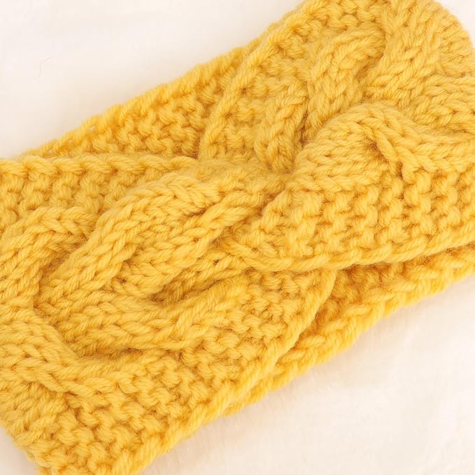 DRESHOW Winter Knit Chunky Headbands for Women Crochet Turban Knitted Ear Warmer Fashion Head Wrap 6 Pack