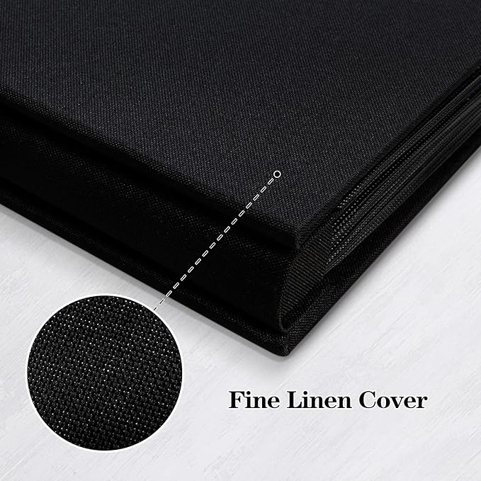 Mublalbum Small Photo Album 4x6 100 Photos Linen Cover Picture Book with Horizontal Pockets for Family Wedding Baby and Anniversary (Black)
