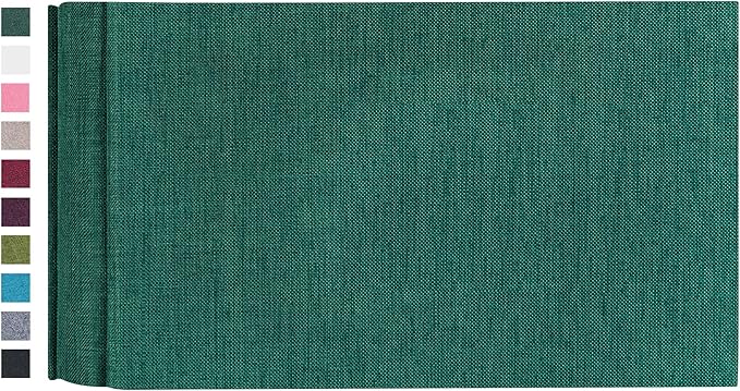 Mublalbum Small Photo Album 4x6 100 Photos Linen Cover Picture Book with Horizontal Pockets for Family Wedding Baby and Anniversary (Dark Green)