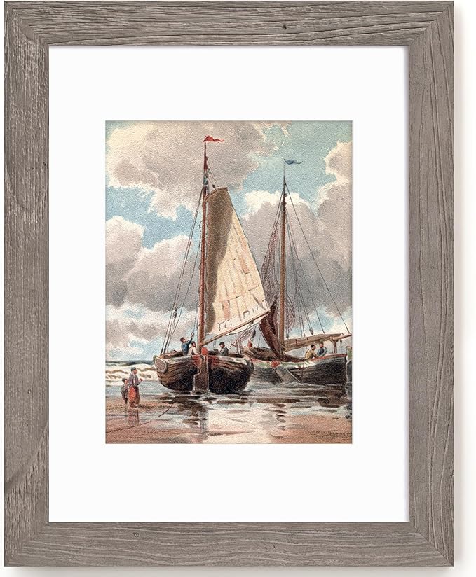 Fun Memories 12 x16 Wood Picture Frame, Wall Mounting Photo Frame, Display Pictures 8.5x11 with Mat or 12x 16 Without Mat, 12x16 Rustic Picture Frame with Real Tempered Glass, Grey, 1 Pack