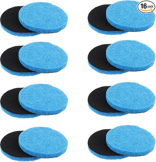 16pcs Microfibre Pads Power Scrubber Pads Set Electric Scrubber Replacement Scouring Pads fit for Dremel Versa Scouring Pads,Blue