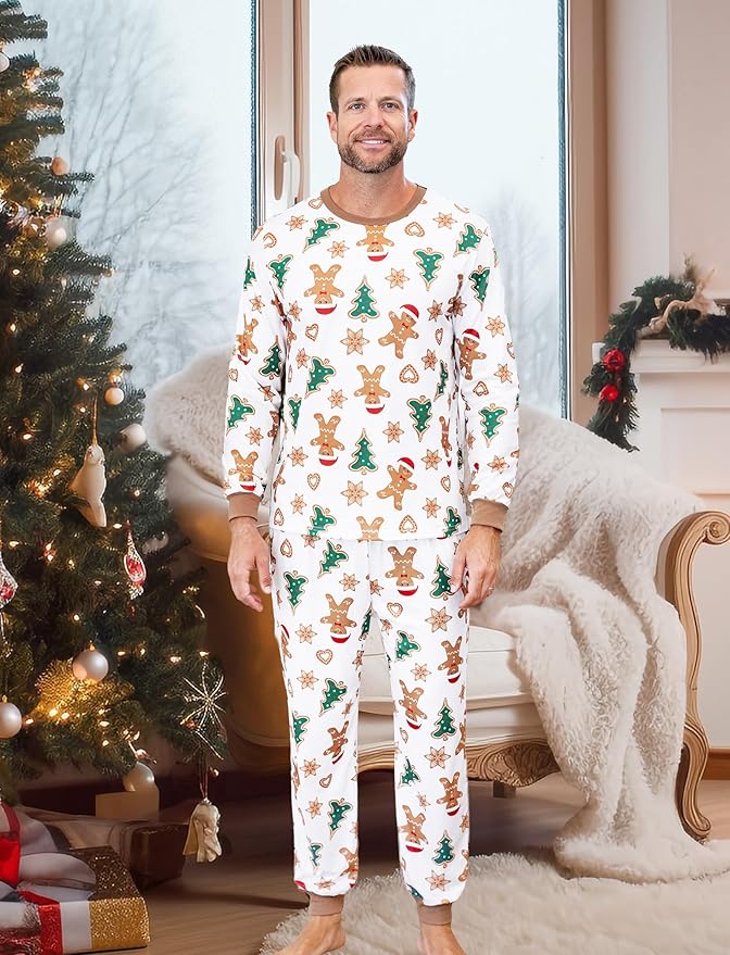 PATPAT Christmas Family Matching Pajama Sets Includes Christmas Socks - Perfect for Family Photos & Holiday Celebrations