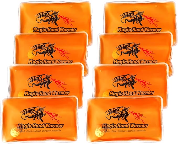 8 Pack Magic Hand Warmers, Reusable Snap Heat Packs, Reusable Pocket Hand Warmers, Portable handwarmers Used for Outdoor, Indoor, Working, Studying, Camping, Warm Gifts for Adults or Kids