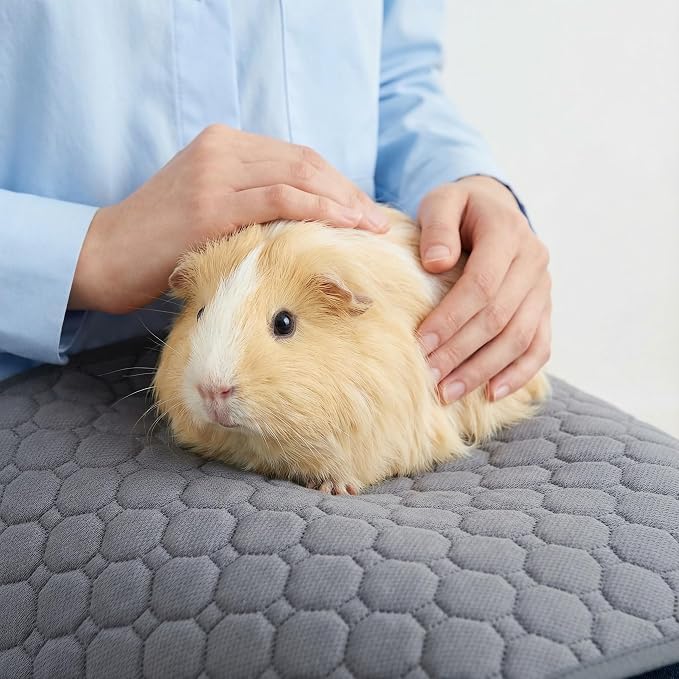 Guinea Pig Cage Liner, 49"x24" Bedding for Midwest Cage 4 Pack, Gray | Washable Fleece Bedding, Super Absorbent, Non-Slip, Waterproof Rabbit Mat, Machine Washable, Small Animal Cage Accessory