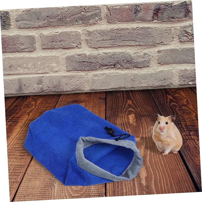 TOYANDONA Absorbent Pet Bath Towel Squirrel Grooming Accessory Drawstring Bathrobe for Ferret Small Animal Towel Bag Fast Drying for Rabbit Bearded Dragon