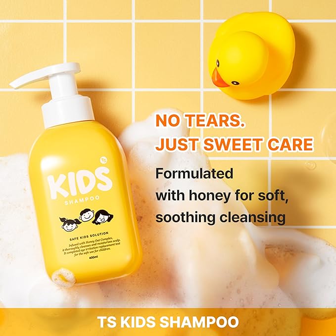 TS Kids Shampoo – Tear-Free, Sulfate-, Paraben-, Silicone- & Allergen-Free | 14.1 fl oz / 400ml | Gentle Korean Kids Hair Care