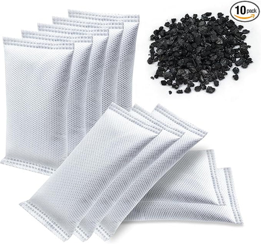 10 Pack Shoe Deodorizer,Activated Charcoal Odor Absorber,Reusable Odor Eliminator for Shoes,Gym Bags,Pet,50g/Pack