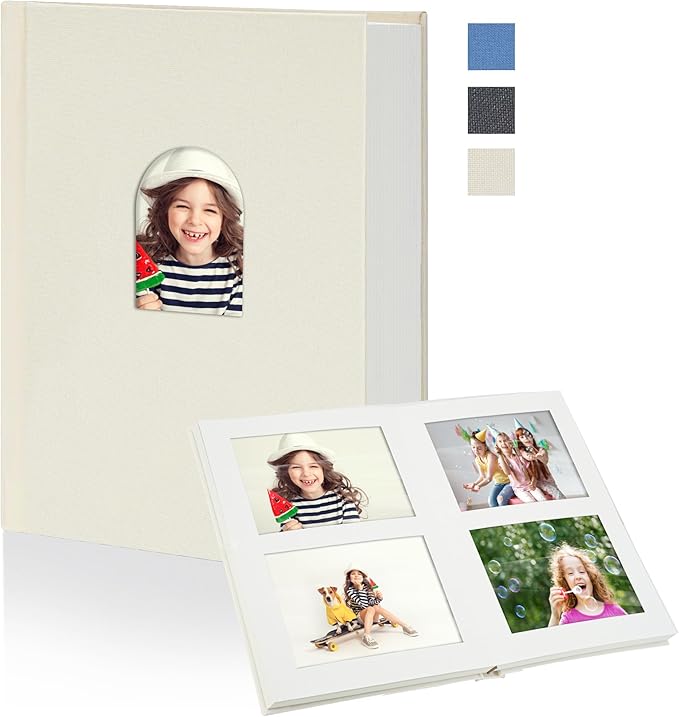 Vienrose Premium Small Photo Album 4x6 for 60 Pictures, Linen Cover Photo Book with Writing Space, Ideal for Wedding Albums, Baby Books, and Travel Journals