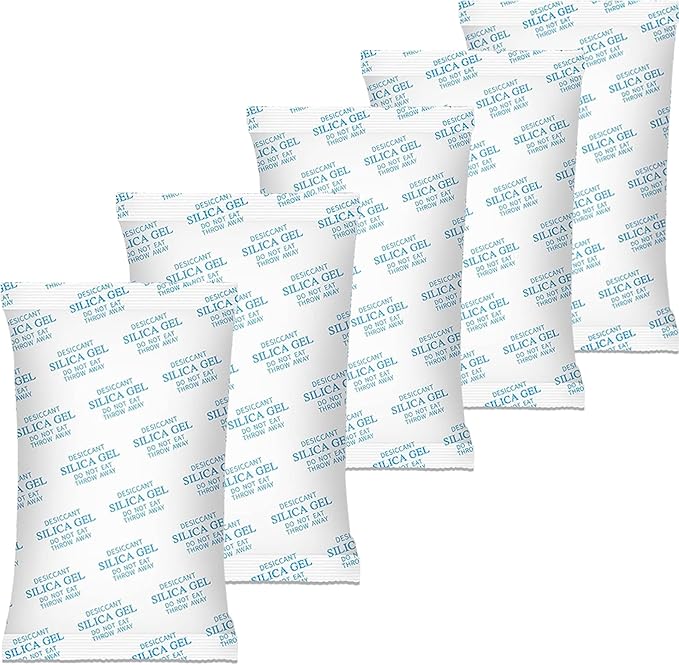 Silica Gel Packets - 35 Packs of 50 Grams, Food Safe Moisture Absorbers, Reusable Desiccant for Storage, Closet, Shoe Cabinet & More