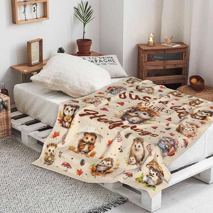 Hedgehog Blanket Gifts for Kids Women Girls,Hedgehogs Accessories Stuff Cute Animal Throw Blankets,Hedgehogs Gifts for Hedgehog Lovers Adults 60"x50"