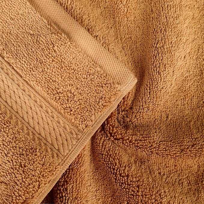 BLUENILEMILLS Madison Egyptian Cotton Towels, Towel Set for Bathroom, Shower, Hotel, Plush, 900 GSM, Highly Absorbent and Ultra-Soft Towels, Bath Essentials, 8 Piece Assorted Towel Set, Rust