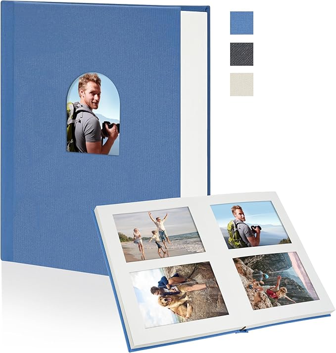 Vienrose Premium Small Photo Album 4x6 for 60 Pictures, Linen Cover Photo Book with Writing Space, Ideal for Wedding Albums, Baby Books, and Travel Journals