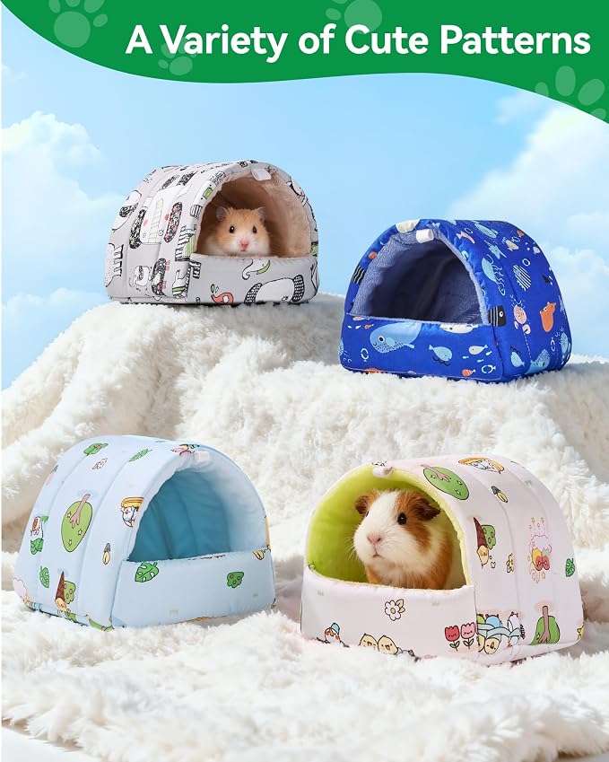 2 PCS Guinea Pig Hideout Guinea Pig House Guinea Pig Bed, Washable Hamster House Small Animal Cage Accessories for Mouse Chinchillas Hamsters Hedgehogs Ferrets Bearded Dragons and Rats