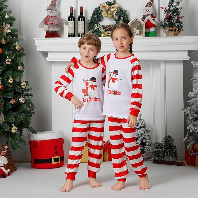 Matching Family Christmas Pajamas Sets, Holiday PJs with Top and Pants, Cute 2 Piece Sleepwear for Couples/Women/Men