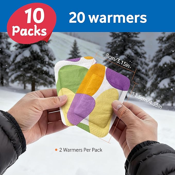 Hand Super Warmers - Long Lasting Natural Odorless Air Activated Warmers 10 Packs Heated Gloves