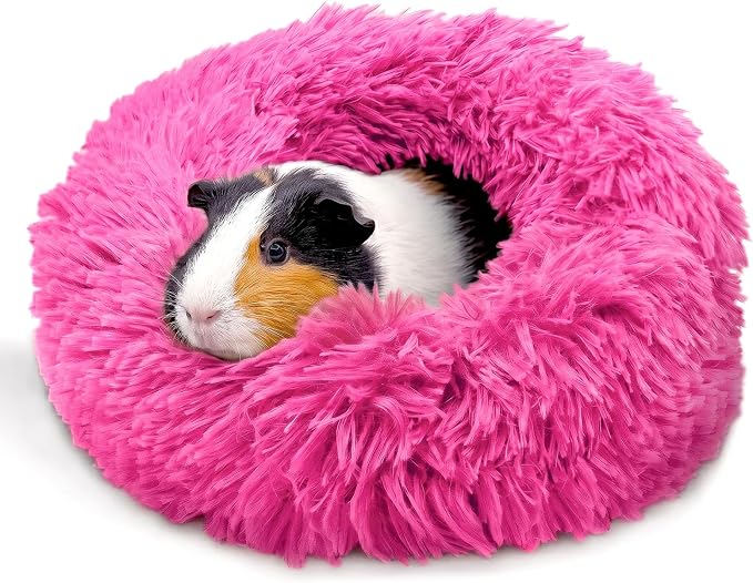 Paw Inspired Furr-O Burrowing Pet Bed Enrichment, Removable Base, Pink | Cozy Carrier Toy, Zip-On Spandex and Fleece Bottoms, Hideout Cage Accessories for Guinea Pigs, Hamsters, Small Pets, Animals
