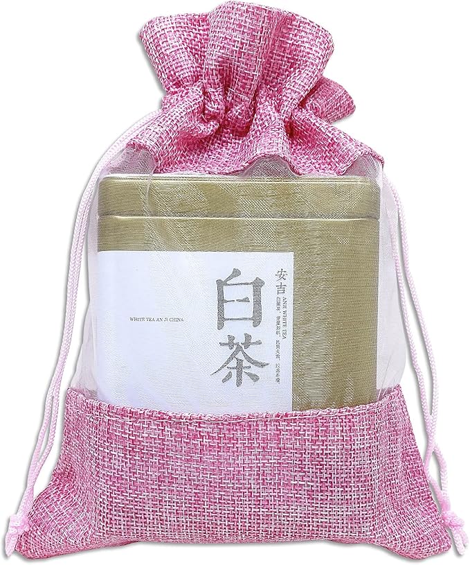 48-Pack Large Linen Burlap & Organza Gift Bags w. Drawstrings (6.5x8.5 in, Pink) - Party Favors, Presents, Samples & Treats Mesh Pouch by The Display Guys