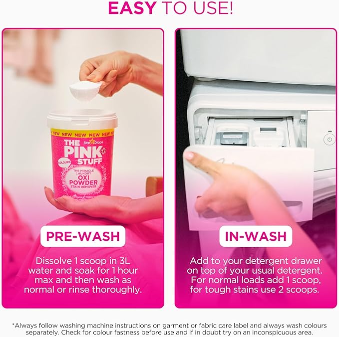Stardrops - The Pink Stuff - The Miracle Laundry Oxi Powder Stain Remover For Color's Bundle (2 Color's Powder) (PS2LC)