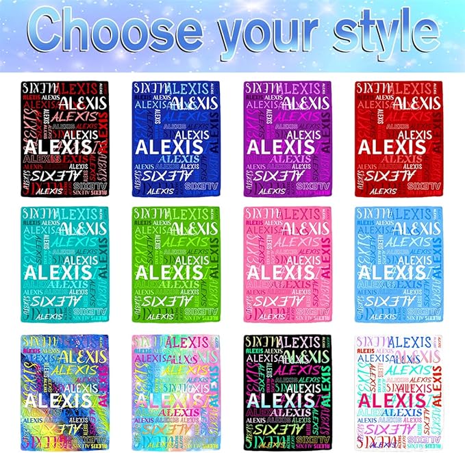 Personalized Baby Blanket for Girls Custom Baby Blanket with Name for Kids Custom Blue Name Blanket for Infant Toddler Soft Newborn Bed Throw Personalized Baby Gift for Birthday Baby Shower Christmas