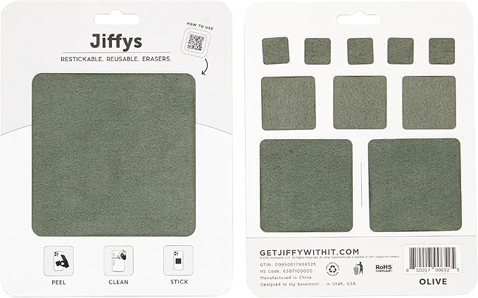 Restickable Cleaning Pads – Reusable, Washable, Multi-Surface Cleaner for Home & Kitchen, Olive