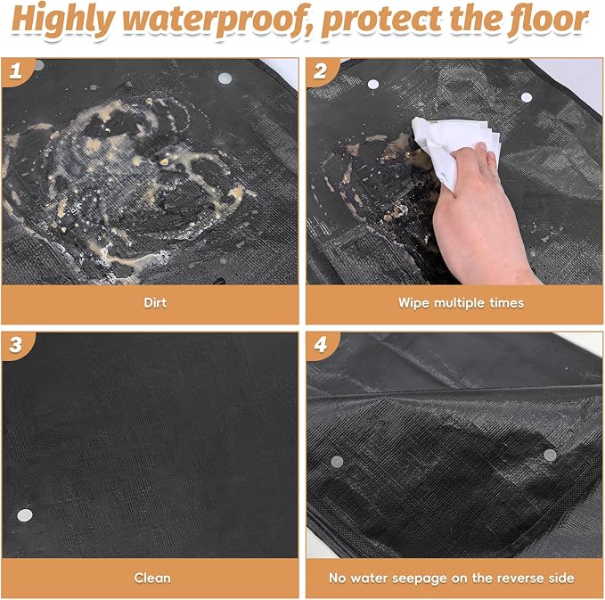 PINVNBY 59"x59" Thickening Waterproof Pet Playpen Mat, Guinea Pig Cage Liner Washable Tarp Bottom Reusable Base for Rabbits, Bunny, Ferrets and Other Small Animals, 1 PCS