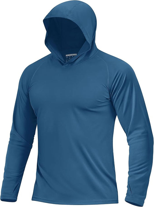 Boladeci Men's UPF 50+ Sun Protection Lightweight Hoodie Shirts Long Sleeve Fishing Shirt SPF UV Hiking Swim